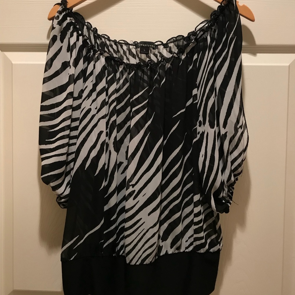 Sheer animals print blouse